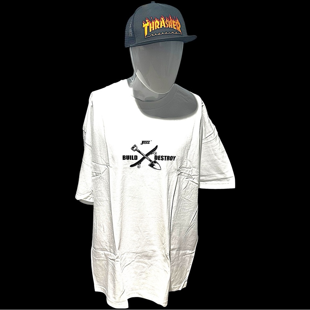 Juice Magazine Men’s XXL White T-Shirt with Graphic-Build & Destroy
